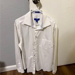 Egara White Casual Button Down Shirt